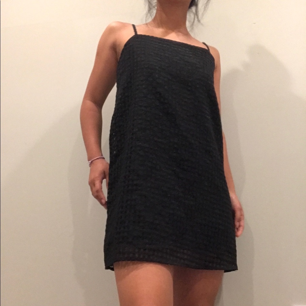 farrow black mini dress